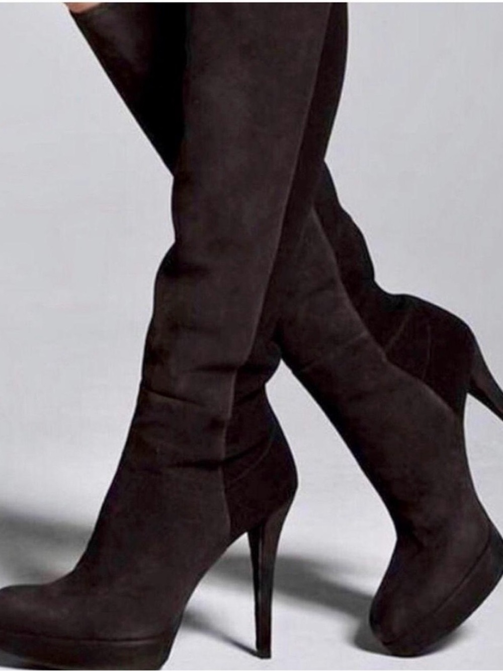 Stuart Weitzman Skyline
Platform Boots Black Suede
Leather Size 8 1/2